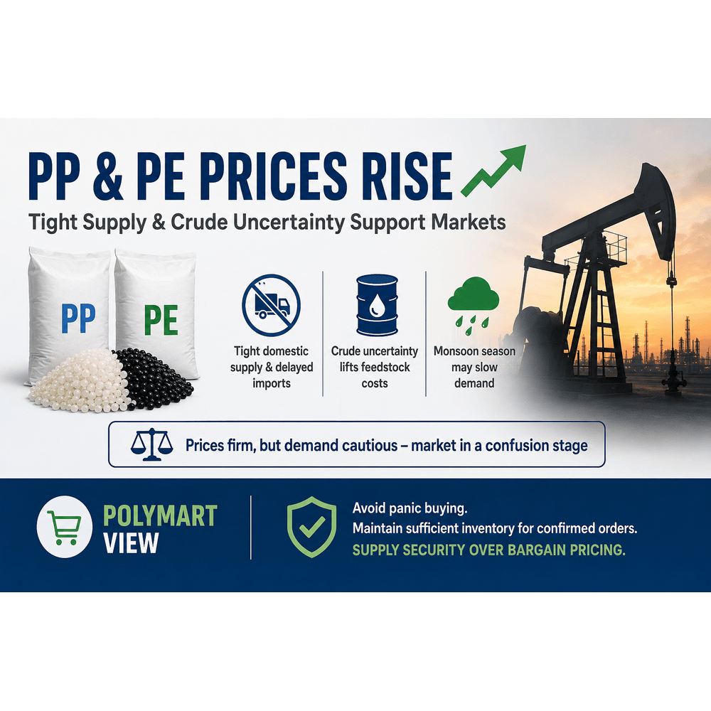 Polymer Market Update: Domestic PP & PE Prices Rise as Supply Tightness Meets Global Crude Uncertainty