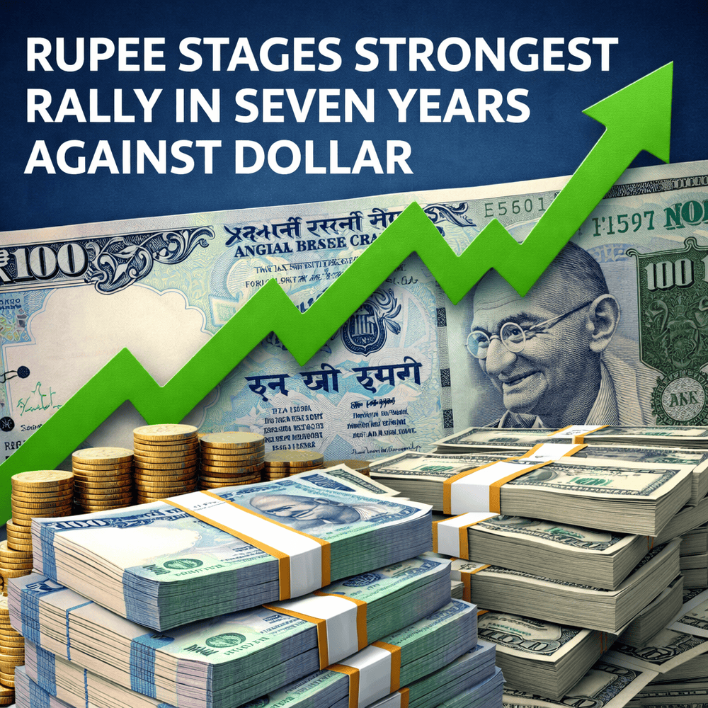 Rupee Stages Strongest Rally in Seven Years Against Dollar